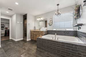 Spa like master bath with oversized separate shower and jetted tub