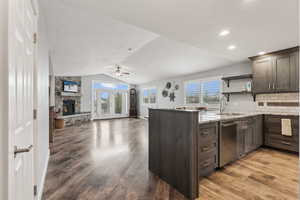 Open floor plan from kitchen to great room