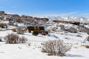 Exterior space with a mountain view