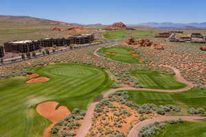 Exterior space featuring view of golf course and a mountain view