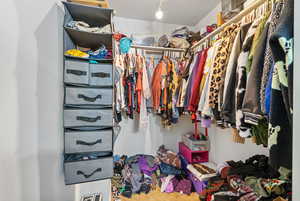 View of walk in closet