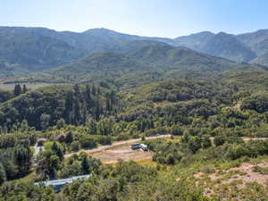 Mountain view with a view of trees