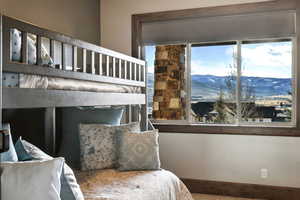 Bedroom with a mountain view