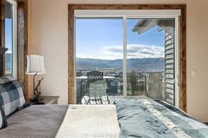 Bedroom with a mountain view