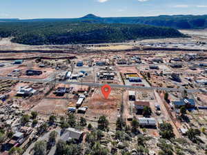 Aerial view featuring a mountain view