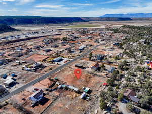 Aerial view with a mountain view