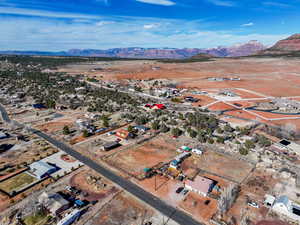 Aerial view featuring a mountain view