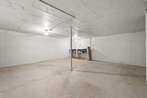 View of unfinished basement