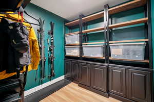 Walk in closet featuring light wood finished floors