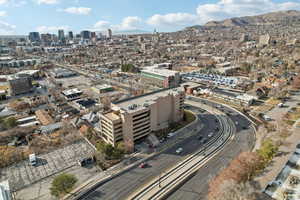 Bird's eye view with a city view and a mountain view