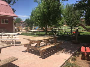 View of patio with playground community