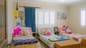 Bedroom with crown molding