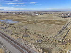 Bird's eye view featuring a rural view and a mountain view