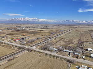 Drone / aerial view with a rural view and a mountain view