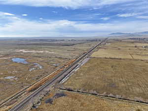 Aerial view featuring a mountain view and a rural view