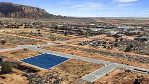 Aerial view featuring a mountain view