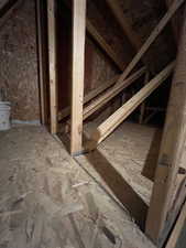 View of attic storage area