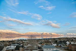 View of mountain feature featuring a residential view and a water view