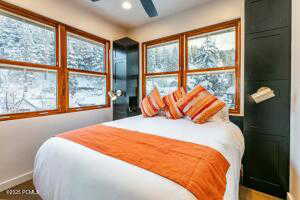 Bedroom featuring ceiling fan