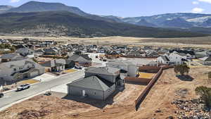 Aerial view with a residential view and a mountain view