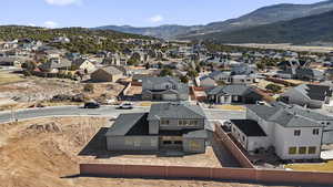 Bird's eye view with a mountain view and a residential view