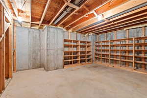 View of unfinished basement