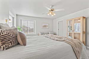 Bedroom with a ceiling fan