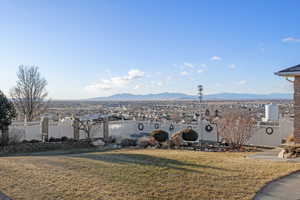 View of yard with a mountain view