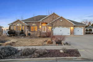 View of front of home with a garage