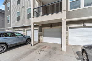 Garage with driveway