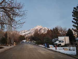 View of road with a mountain view