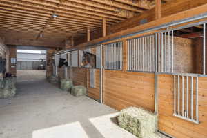 View of horse barn