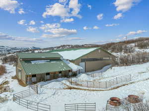 Exterior space featuring a mountain view