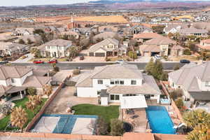 Bird's eye view with a mountain view and a residential view