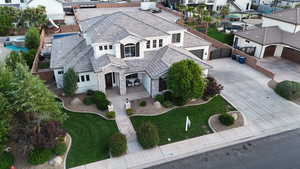 Aerial view of residential area