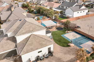 Aerial view with a residential view