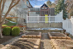 View of yard with fence