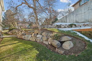 View of yard with fence