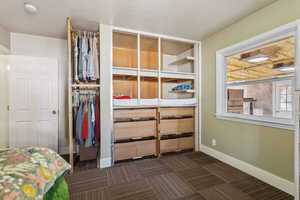 Two bunk beds could easily be converted into more closet space