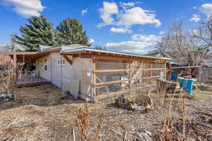 View of north west corner of the house & chicken coop