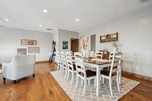 Dining area featuring light hardwood / wood-style floors