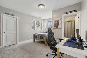 View of carpeted bedroom