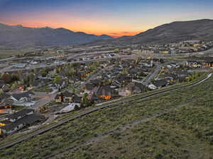 Bird's eye view with a residential view and a mountain view