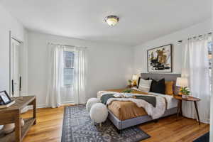 Bedroom featuring light wood finished floors