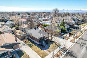 Aerial view with a mountain view and a residential view