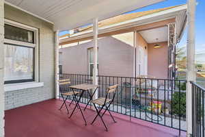 Spacious front porch for morning coffee.