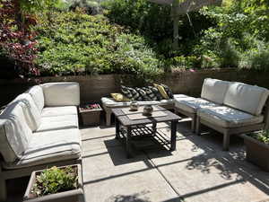 View of patio featuring an outdoor living space