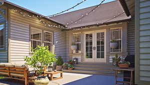 View of patio with french doors