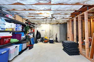 View of unfinished basement