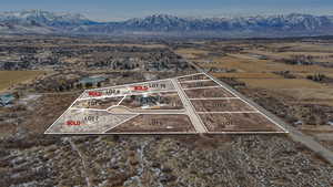 Birds eye view of property featuring a mountain view